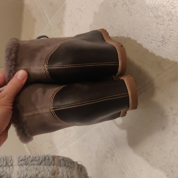 UGG Alasdair Wedge brown/tan Boots sz 9 - Picture 5 of 10